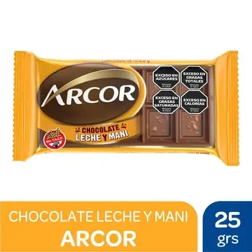CHOCOLATE ARCOR 25 GR - LECHE Y MANÍ — imagen 1 de 1
