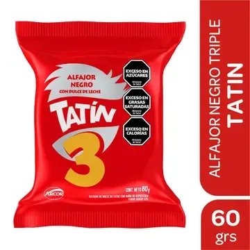 ALFAJOR TATIN TRIPLE 60 GR - NEGRO — imagen 1 de 1