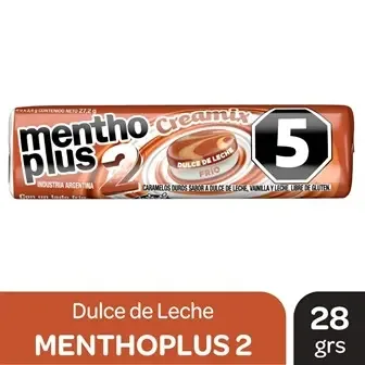 MENTHO PLUS 2 28 GR - DULCE DE LECHE — imagen 1 de 1