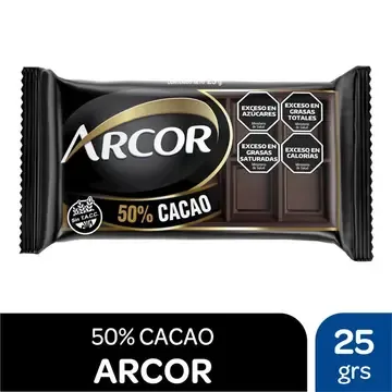 CHOCOLATE ARCOR 25 GR - 50 % CACAO — imagen 1 de 1