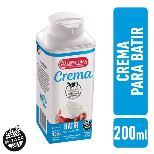 CREMA DE LECHE PARA BATIR 200ML — imagen 1 de 1